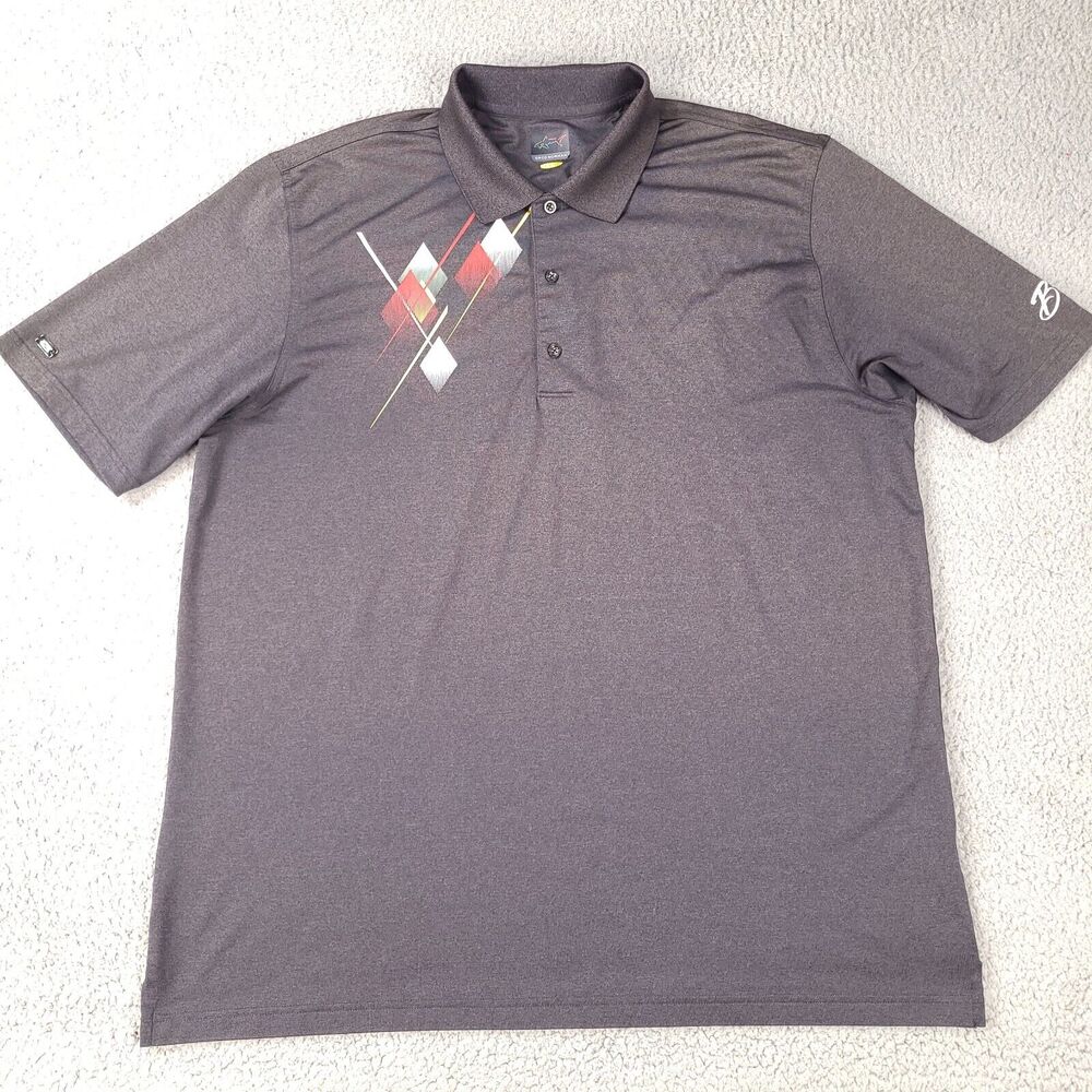 Greg Norman Golf Polo Shirt Mens XXL Gray Play Dry Bonifay Country Club‎ Diamond